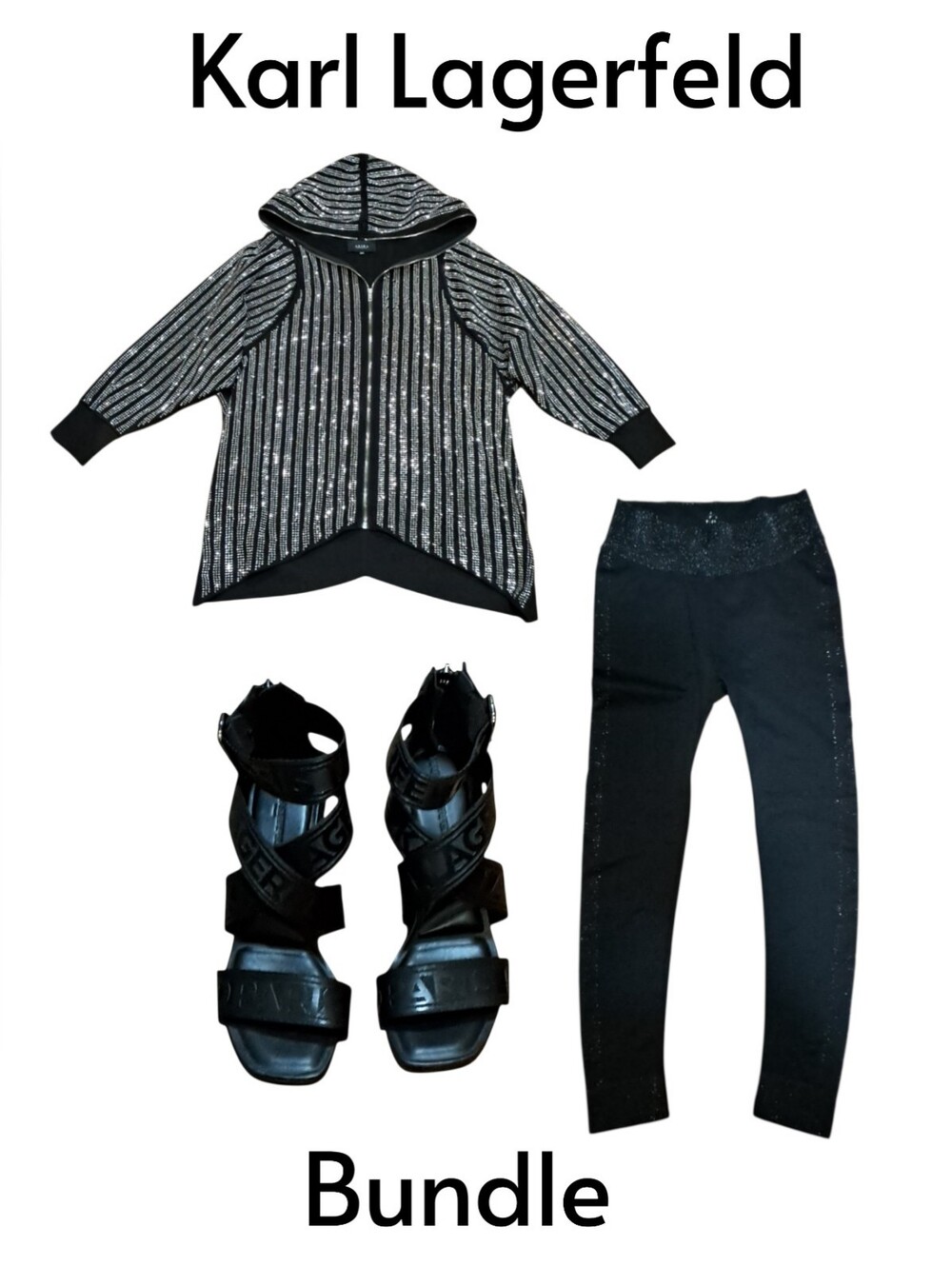 Karl Lagerfeld Shoes + Akira Glam Jacket + RBX Leggings = 3 Piece Bundle